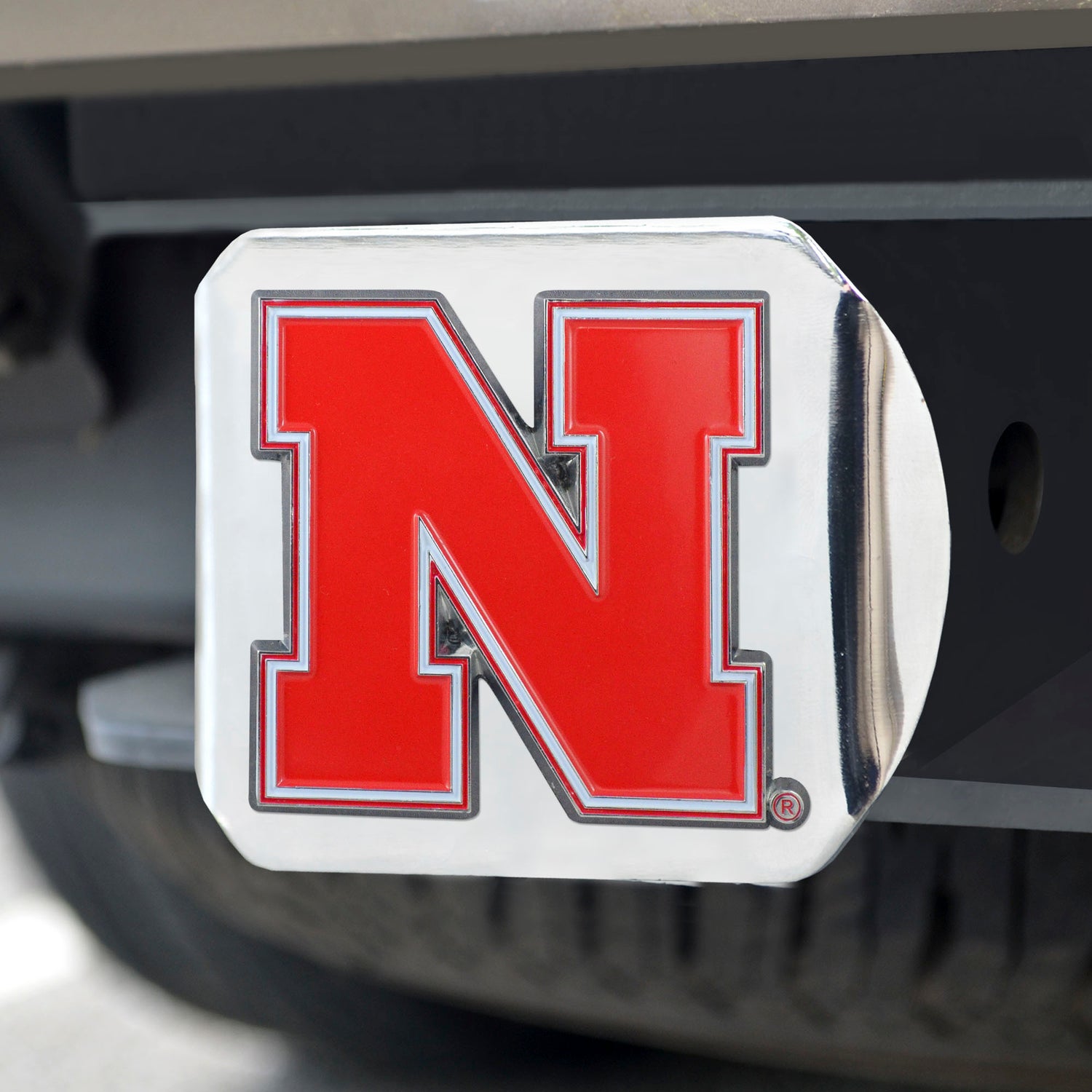 Fanmats Nebraska Cornhuskers Color Hitch Cover - Chrome Fanmats