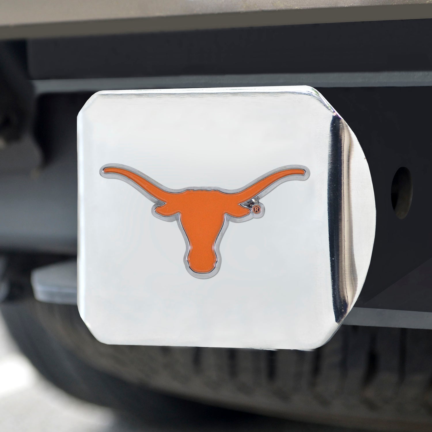 Fanmats Texas Longhorns Color Hitch Cover - Chrome