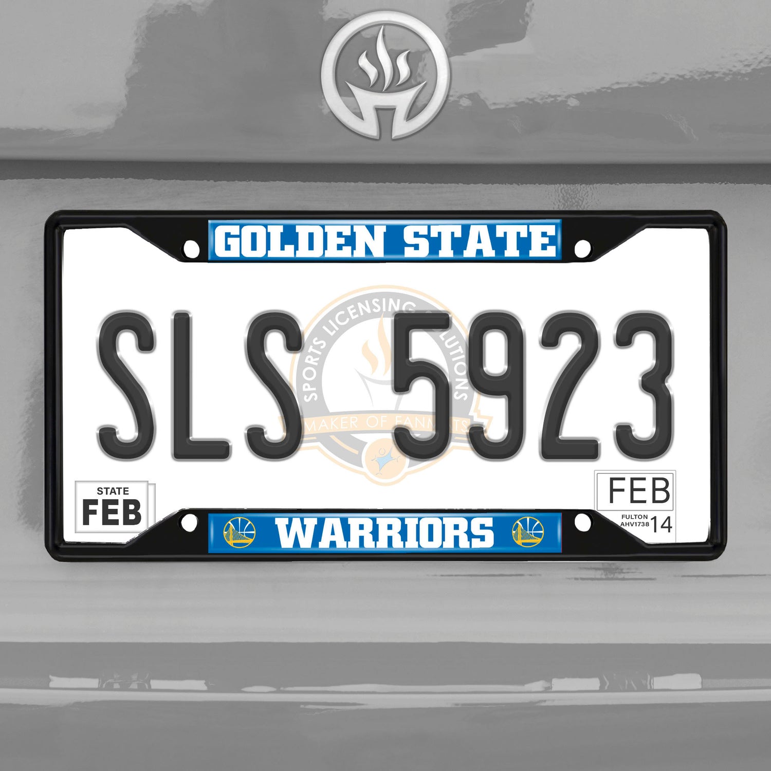 Fanmats NBA Golden State Warriors License Plate Frame Black Fanmats