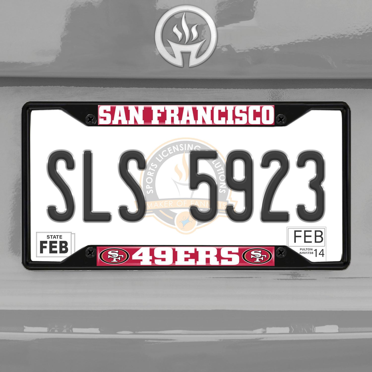 Fanmats San Francisco 49ers License Plate Frame - Black Fanmats