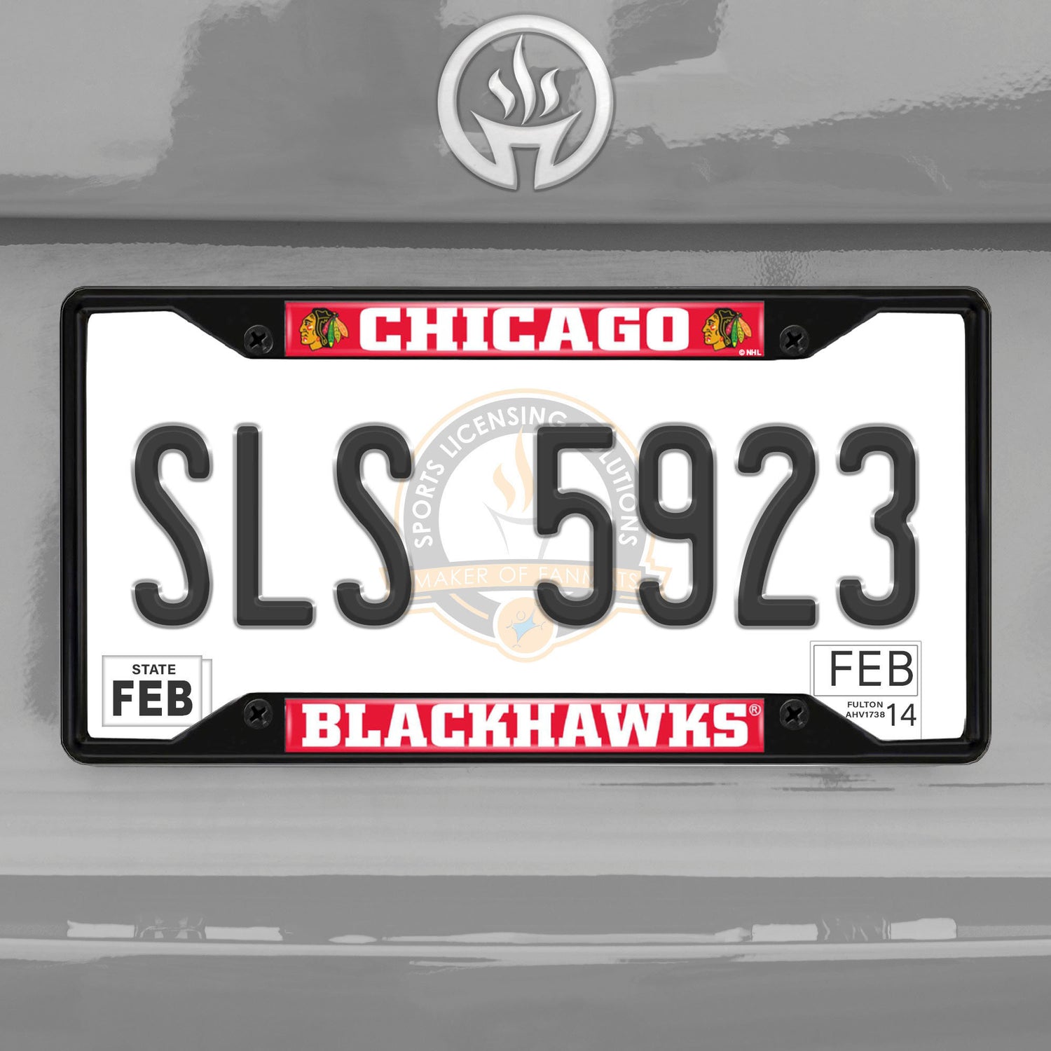 Fanmats Chicago Blackhawks License Plate Frame - Black