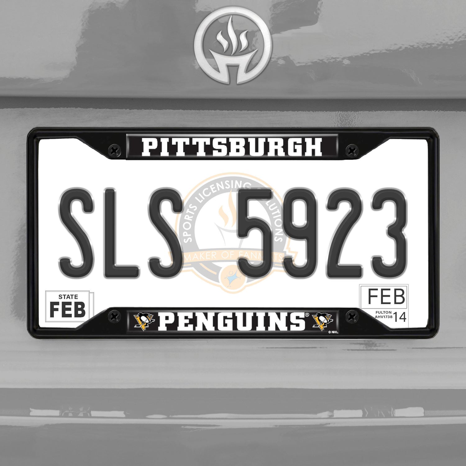 Fanmats NHL Pittsburgh Penguins License Plate Frame - Black