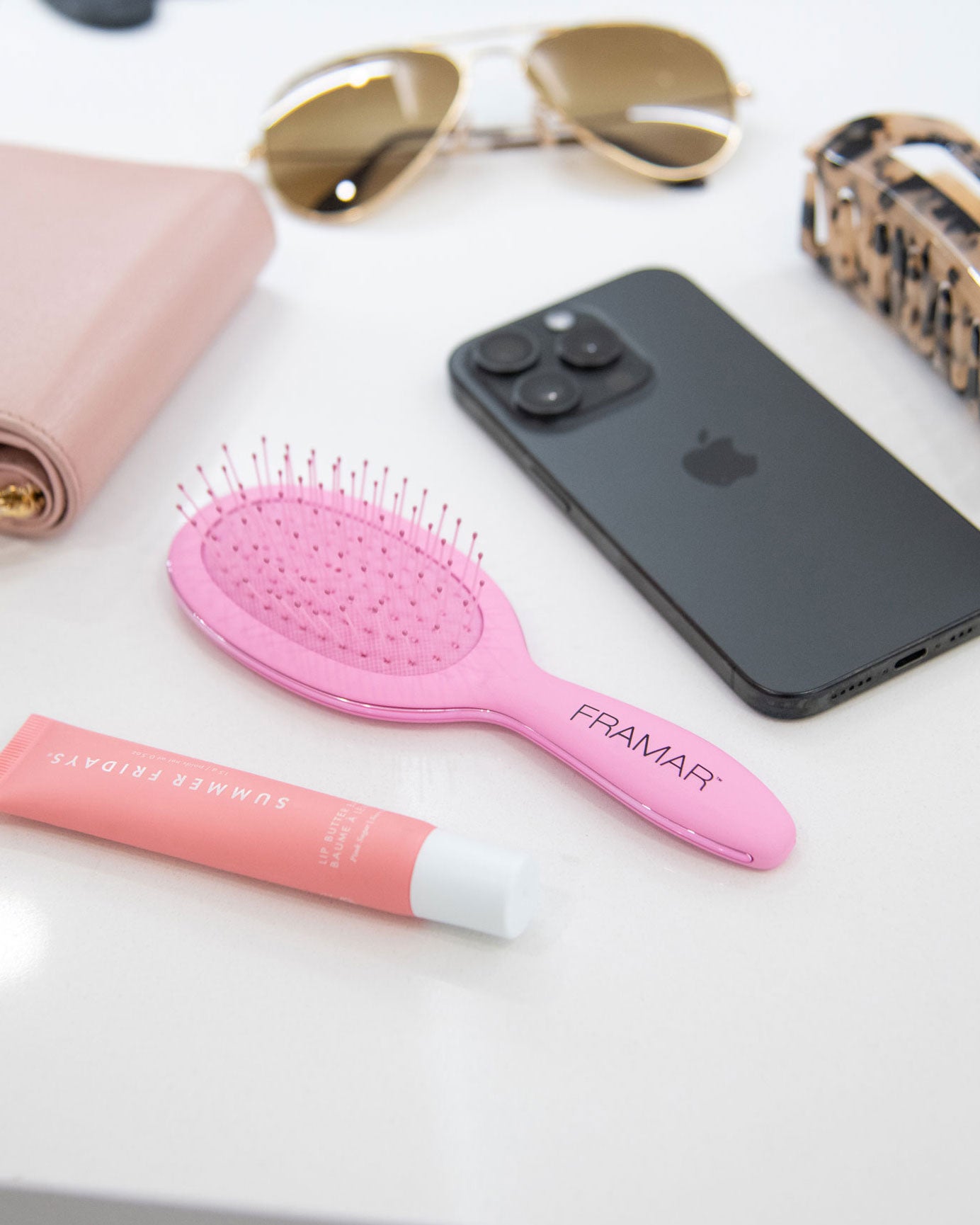 Framar Mini Detangle Brush - Pink