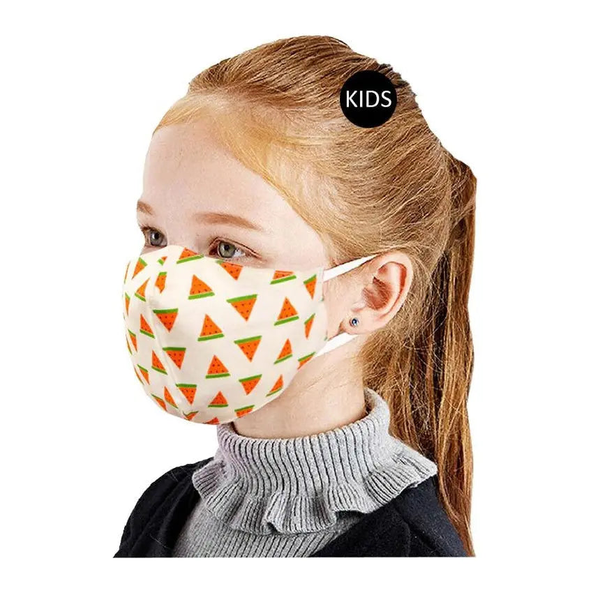 Face Mask Kids Cotton Watermelon Print PinkPro Beauty Supply