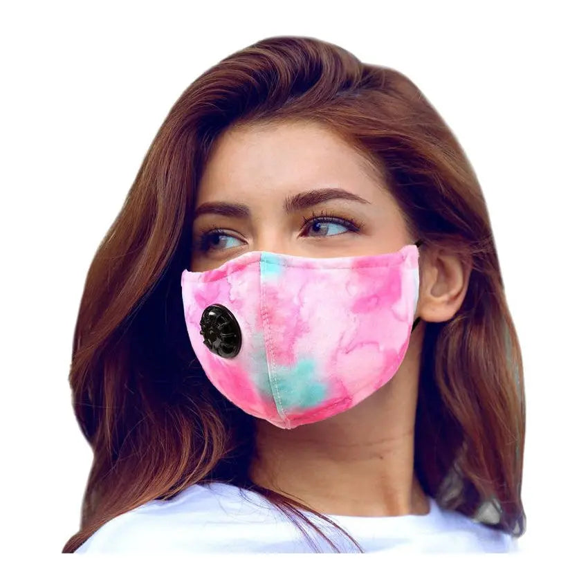 Face Mask Pink Tie Dye With Respirator PinkPro Beauty Supply