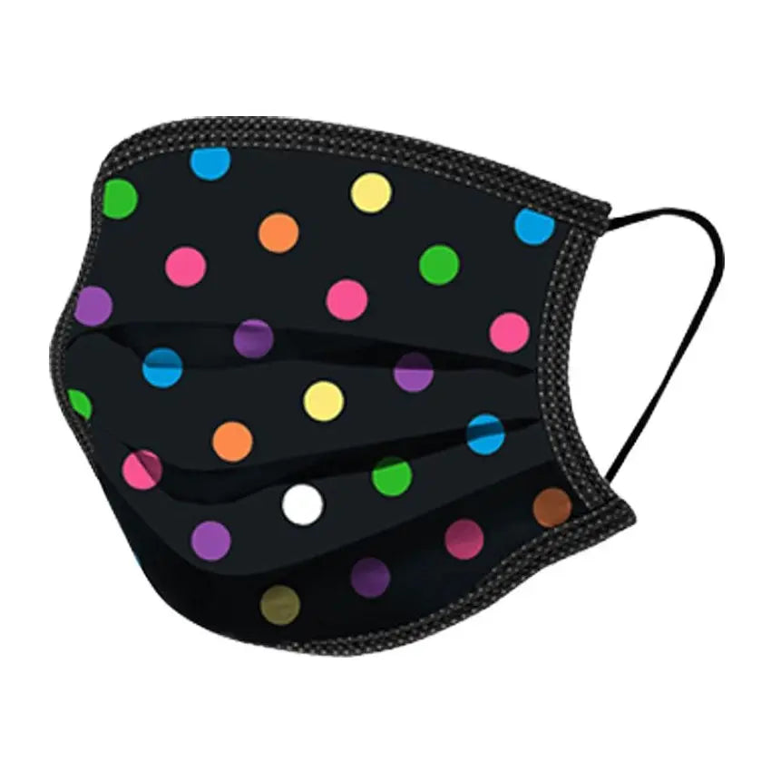 Face Mask Polka Dot Multicolor Black Print PinkPro Beauty Supply