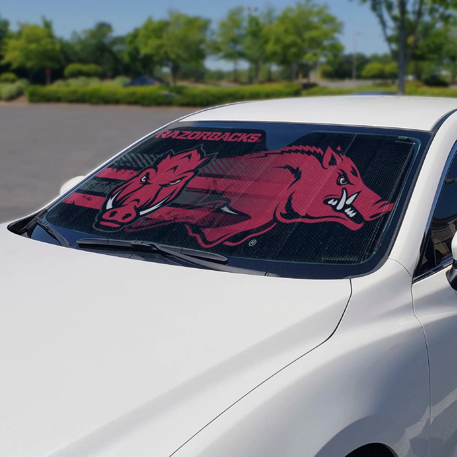 Fanmats Arkansas Razorbacks Auto Shade - PinkPro Beauty Supply