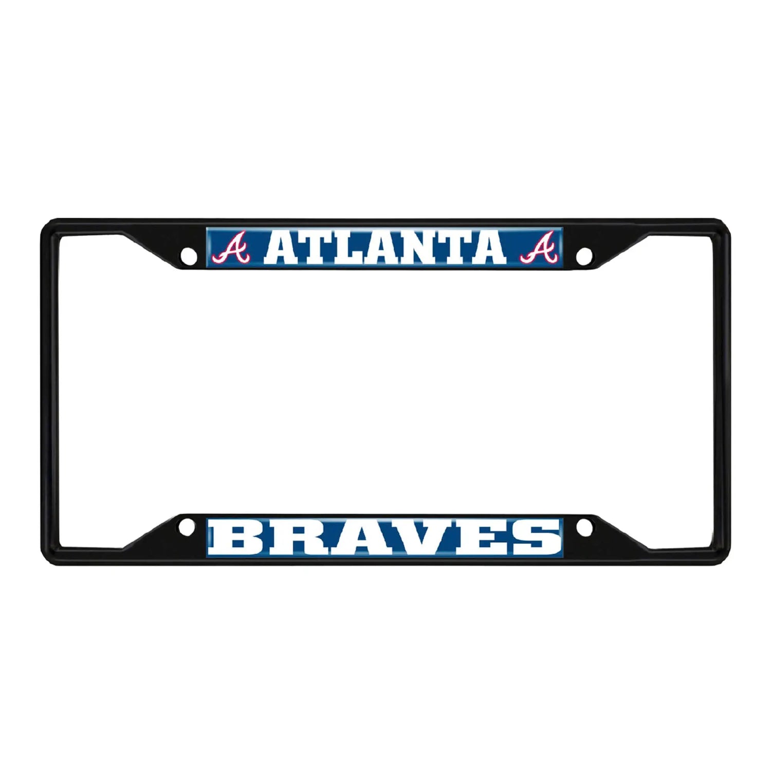 Fanmats Atlanta Braves License Plate Frame - Black - PinkPro Beauty Supply