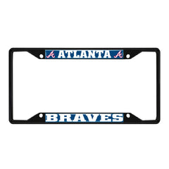 Fanmats Atlanta Braves License Plate Frame - Black - PinkPro Beauty Supply