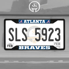 Fanmats Atlanta Braves License Plate Frame - Black - PinkPro Beauty Supply