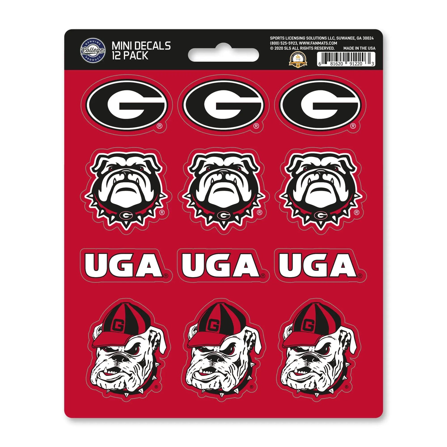 Fanmats Georgia Bulldogs Mini Decal 12pk Fanmats