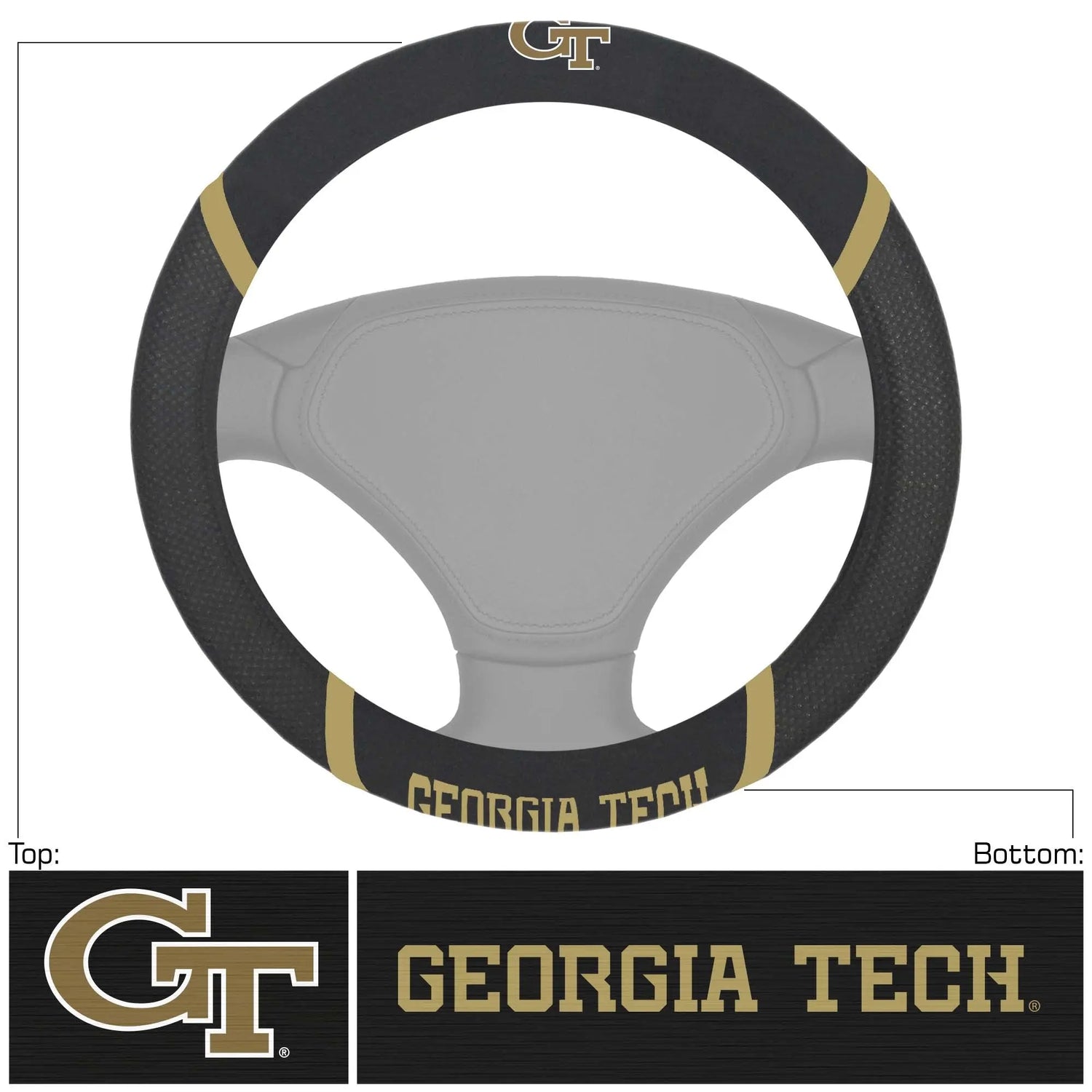 Fanmats Georgia Tech Yellow Jackets Steering Wheel Cover Fanmats