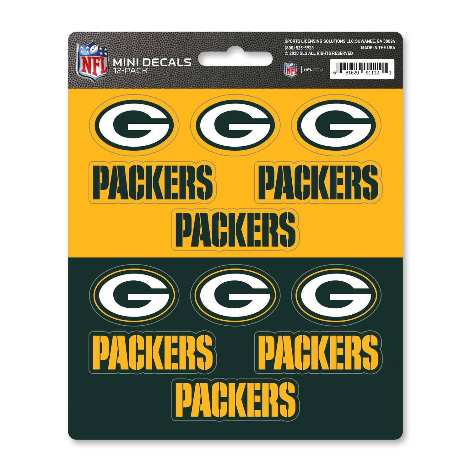 Fanmats Green Bay Packers Mini Decal 12pk Fanmats