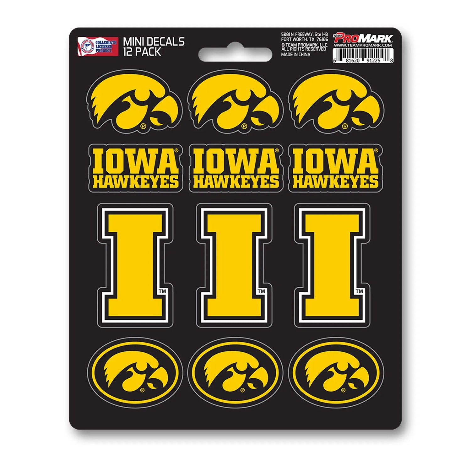 Fanmats Iowa Hawkeyes Mini Decal 12pk Fanmats