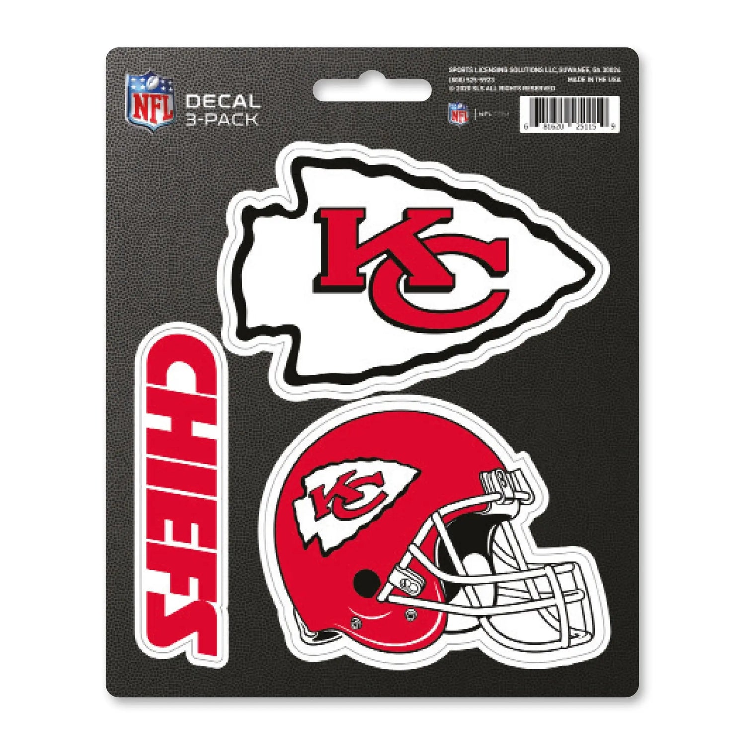 Fanmats Kansas City Chiefs Decal 3pk Fanmats