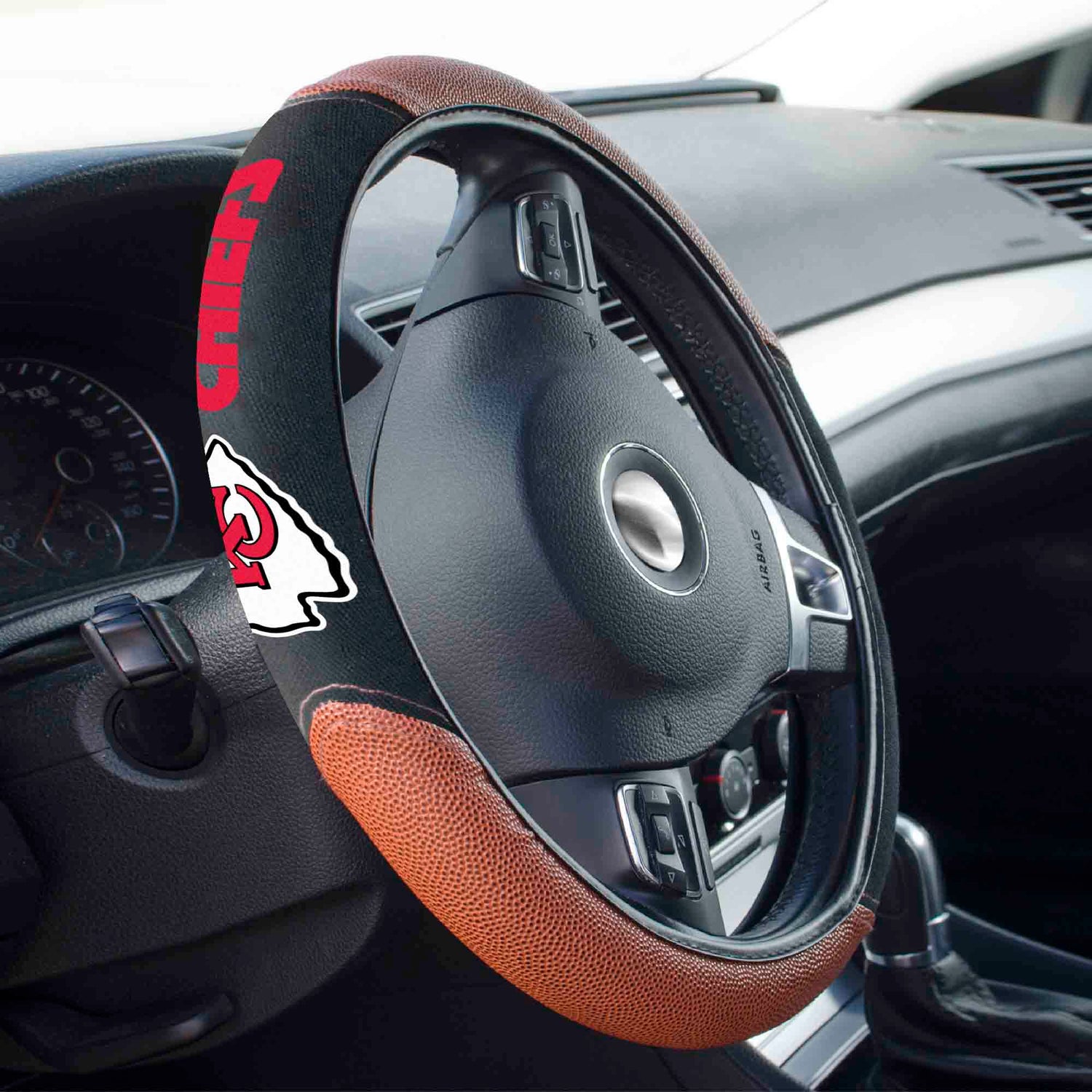 Fanmats Kansas City Chiefs Sports Grip Steering Wheel Cover Fanmats