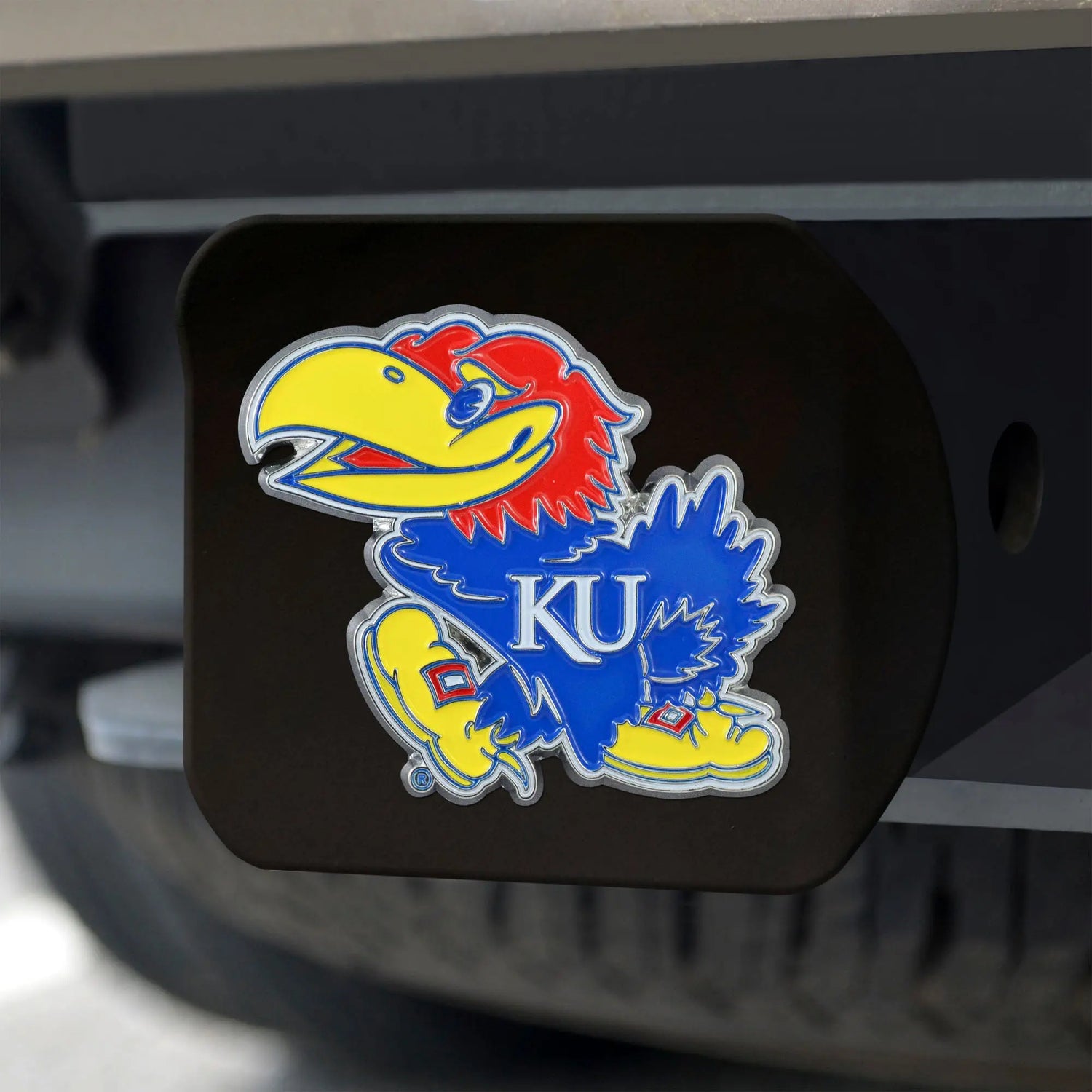 Fanmats Kansas Jayhwaks Color Hitch Cover - Black Fanmats