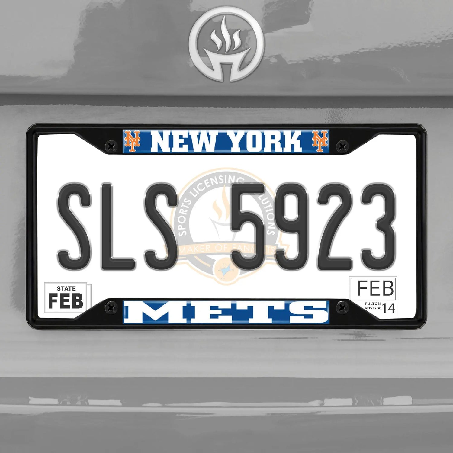 Fanmats MLB New York Mets License Plate Frame - Black - PinkPro Beauty Supply