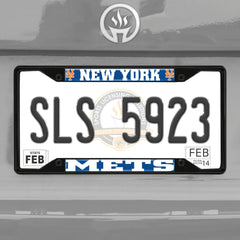 Fanmats MLB New York Mets License Plate Frame - Black - PinkPro Beauty Supply