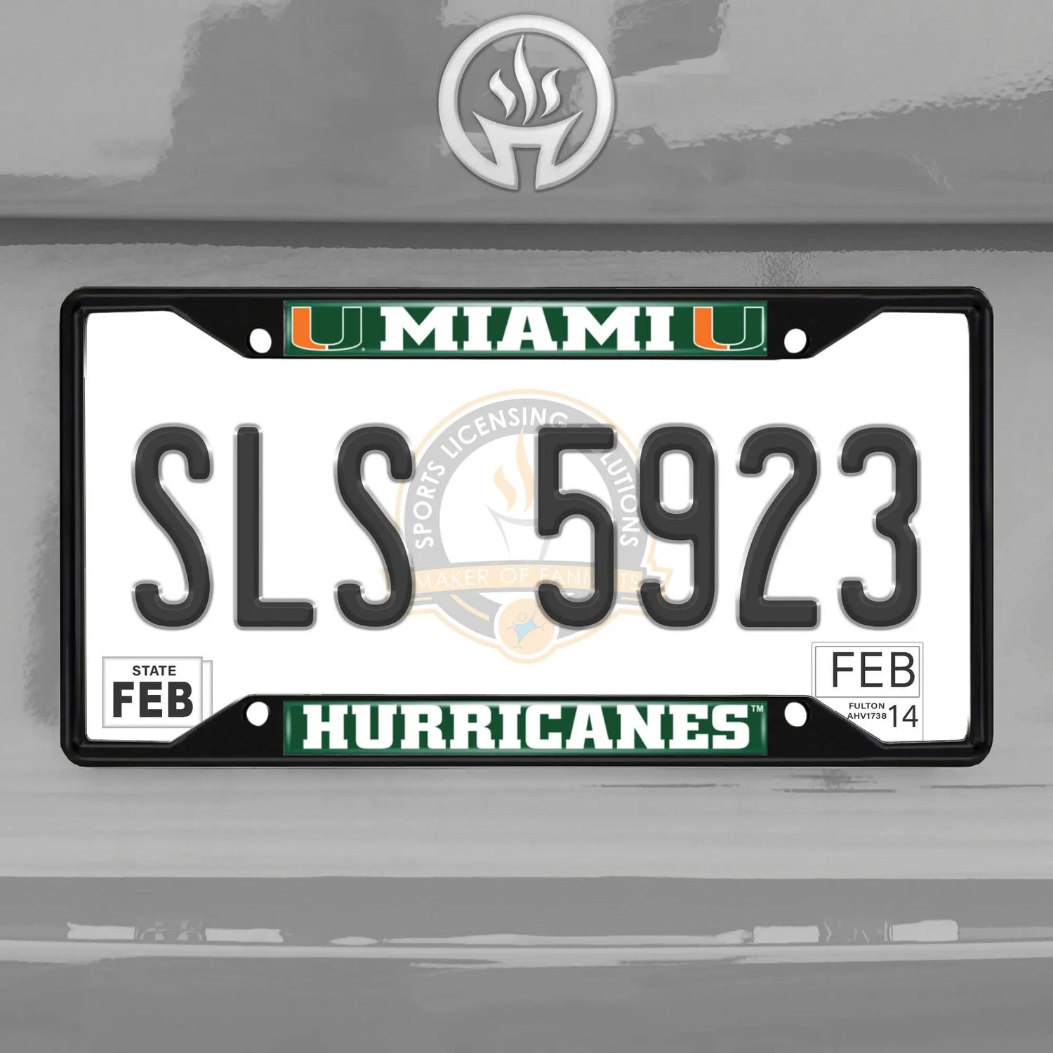 Fanmats Miami Hurricanes License Plate Frame - Black Fanmats