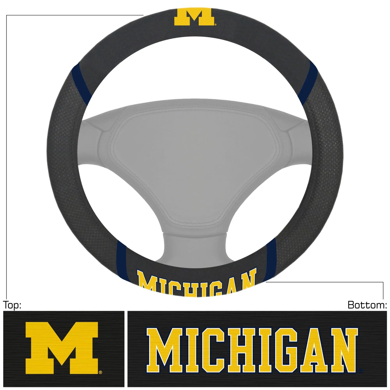 Fanmats Michigan Wolverines Steering Wheel Cover - PinkPro Beauty Supply