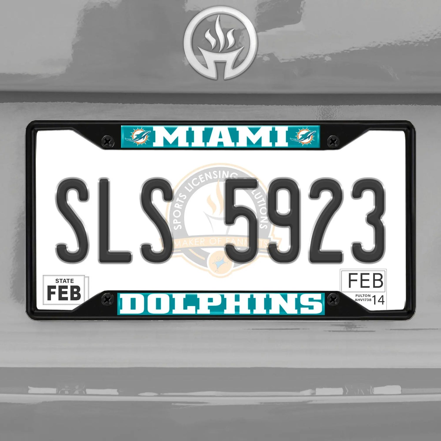 Fanmats NFL Miami Dolphins License Plate Frame - Black Fanmats