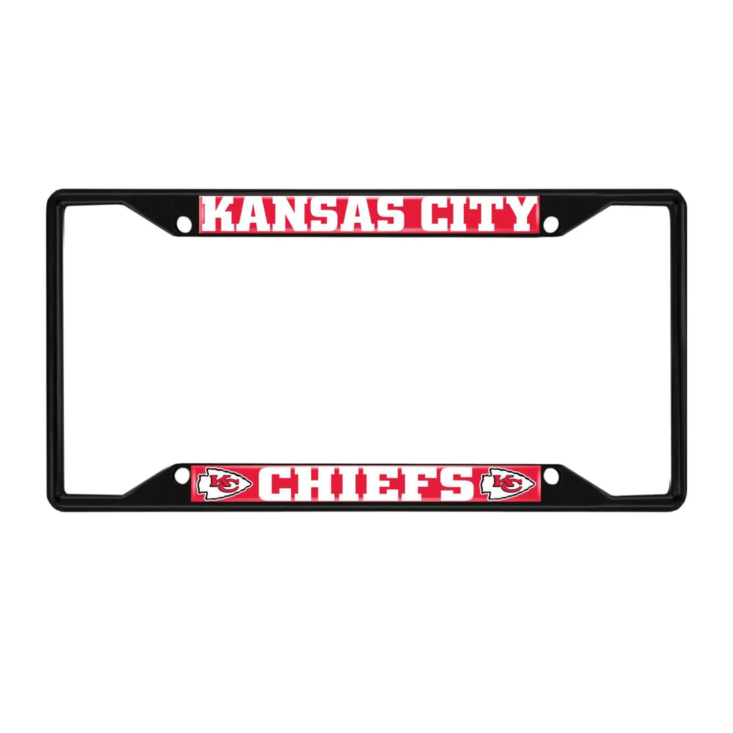 Fanmats NFl Kansas City Chiefs License Plate Frame - Black Fanmats