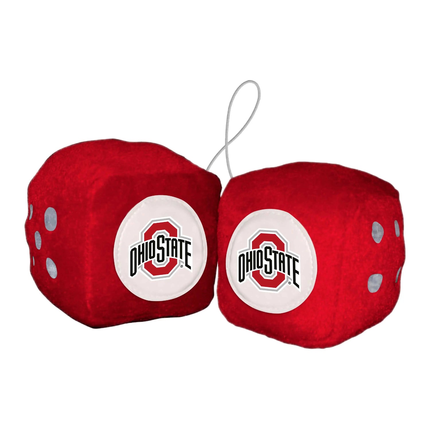 Fanmats Ohio State Buckeyes Fuzzy Dice - PinkPro Beauty Supply