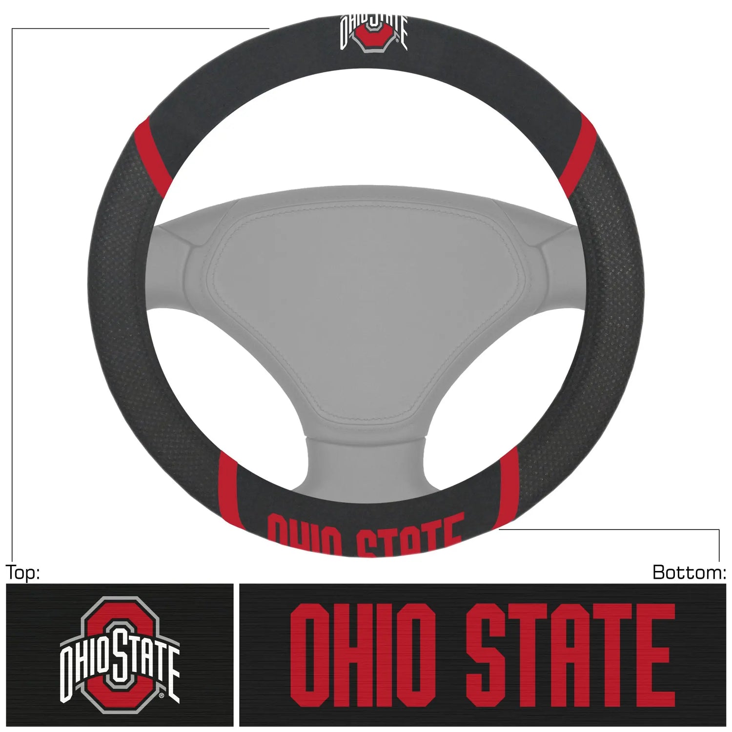 Fanmats Ohio State Buckeyes Steering Wheel Cover - PinkPro Beauty Supply