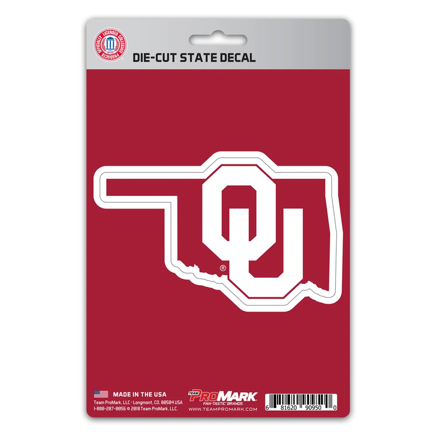 Fanmats Oklahoma Sooners State Shape Decal Fanmats