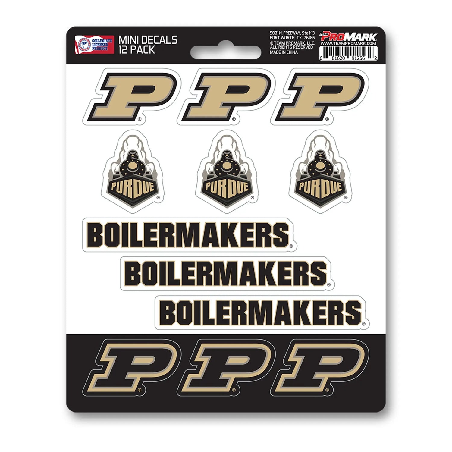 Fanmats Purdue Boilermakers Mini Decal 12pk Fanmats