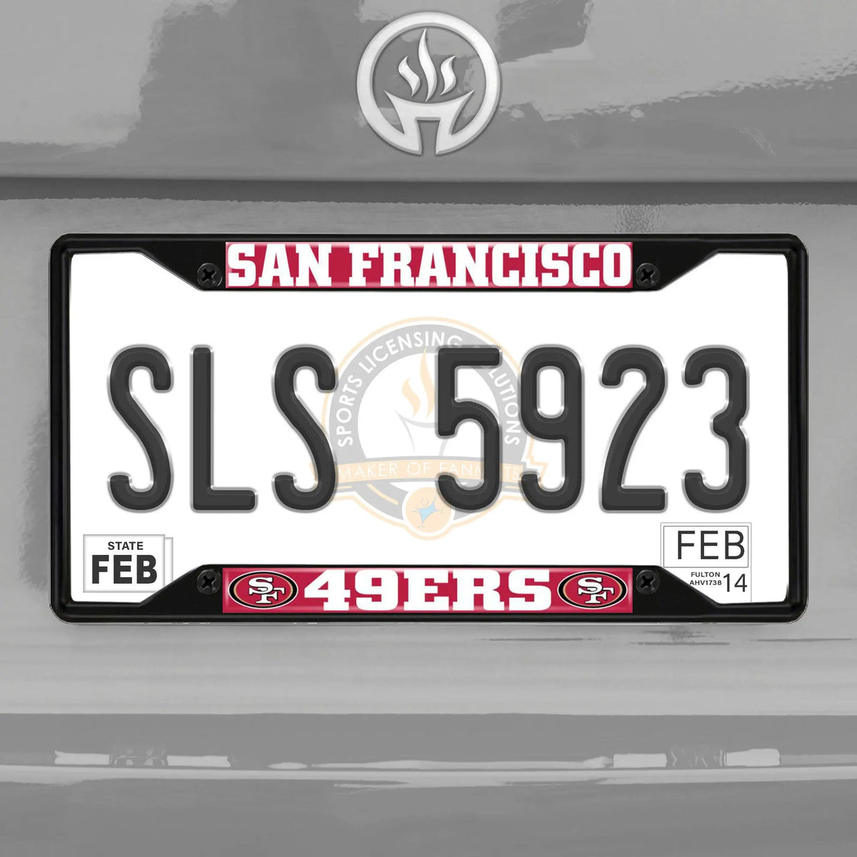 Fanmats San Francisco 49ers License Plate Frame - Black - PinkPro 