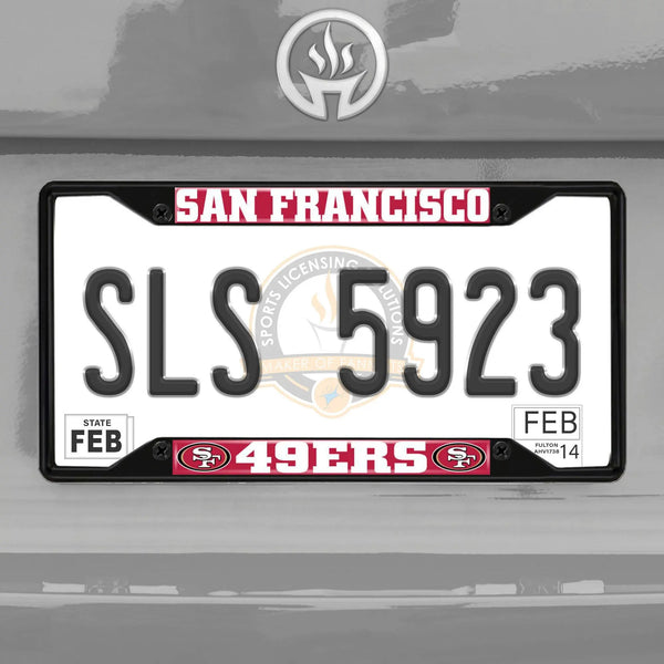 Fanmats San Francisco 49ers License Plate Frame - Black - PinkPro