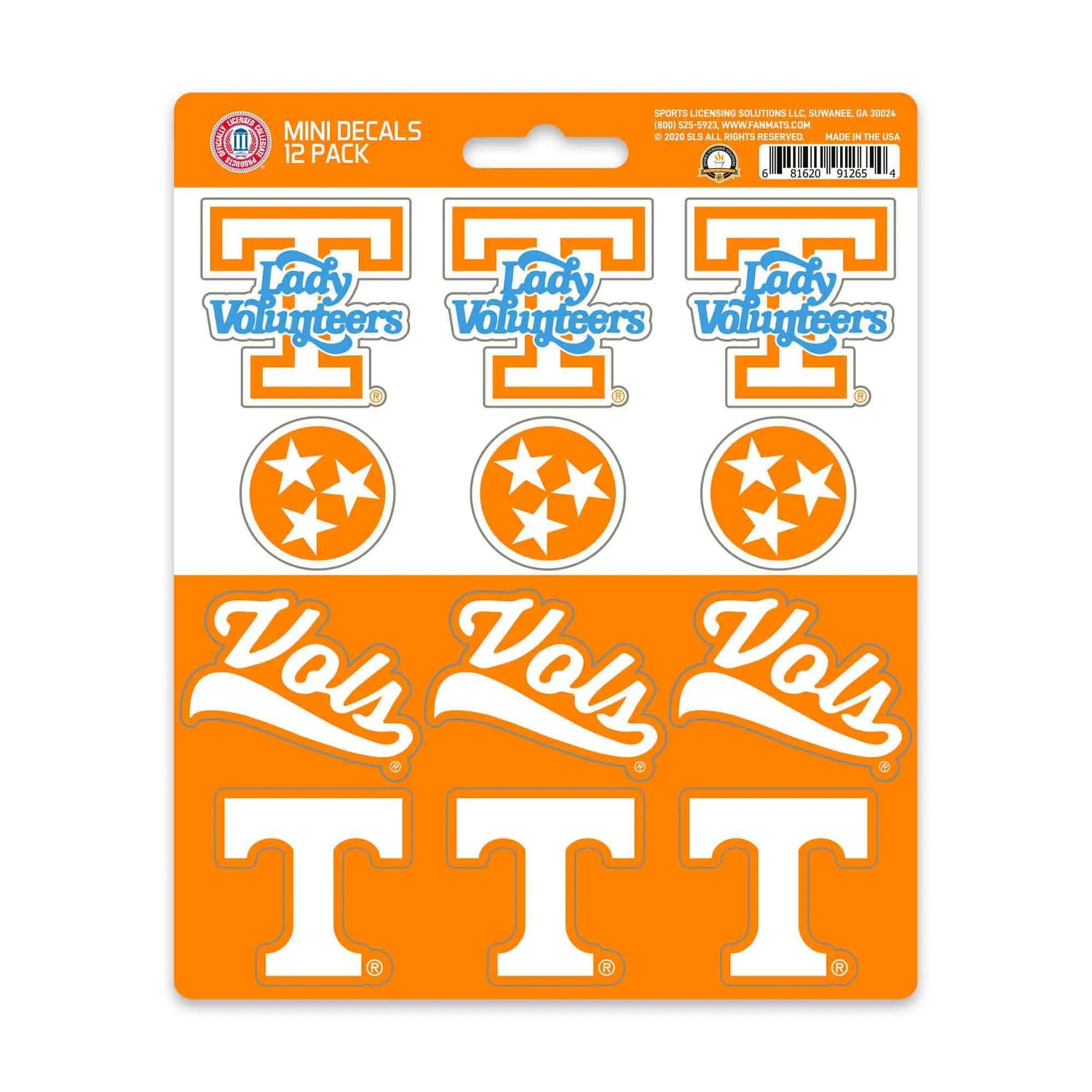 Fanmats Tennessee Volunteers Mini Decal 12pk Fanmats