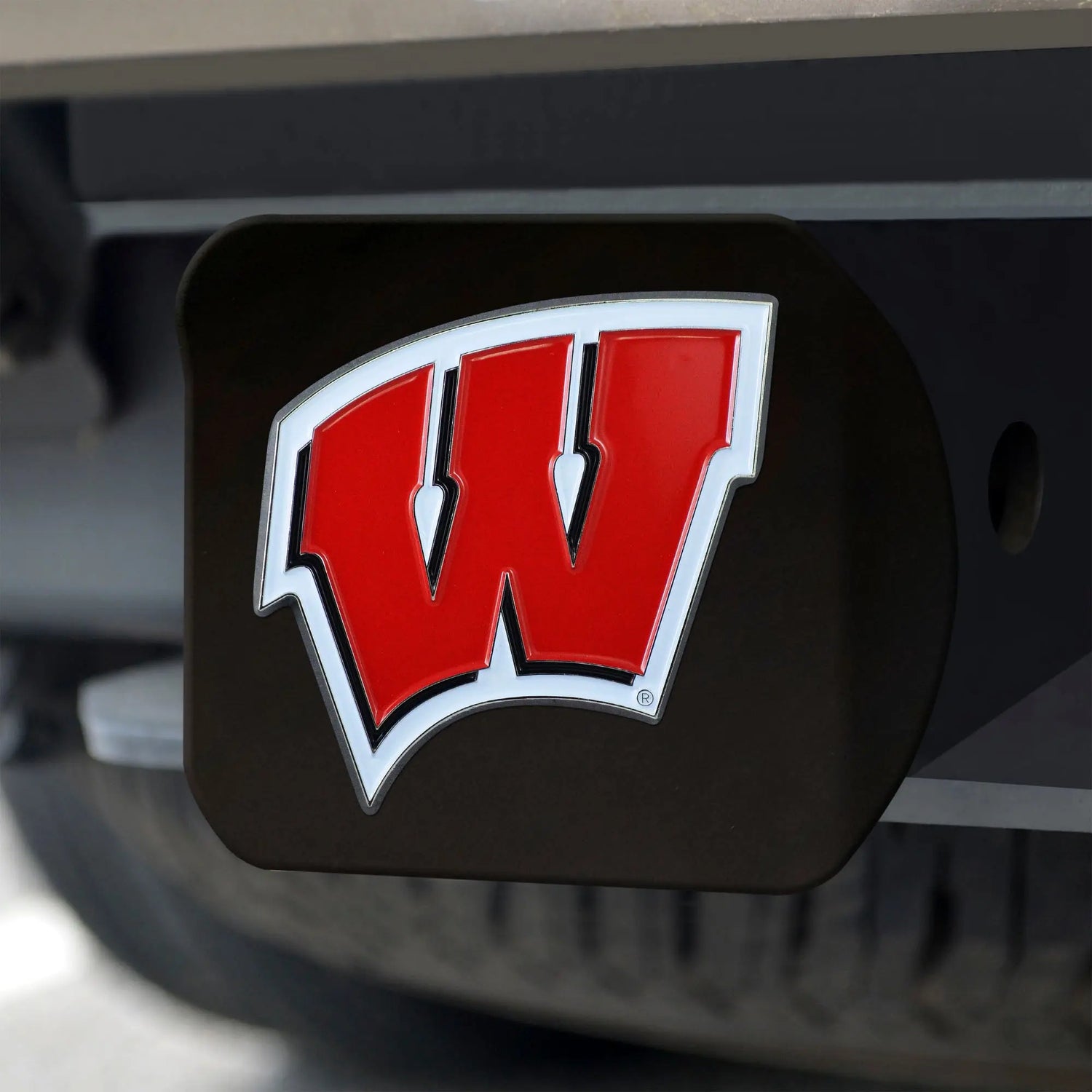 Fanmats Wisconsin Badgers Color Hitch Cover - Black Fanmats