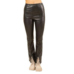 Faux Leather Bell Bottom Pants PinkPro Beauty Supply