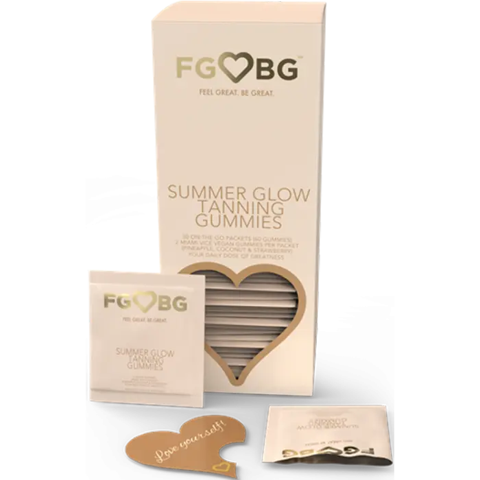 Feel Great. Be Great. Summer Glow Tanning Gummies 1 Month Supply FGBG