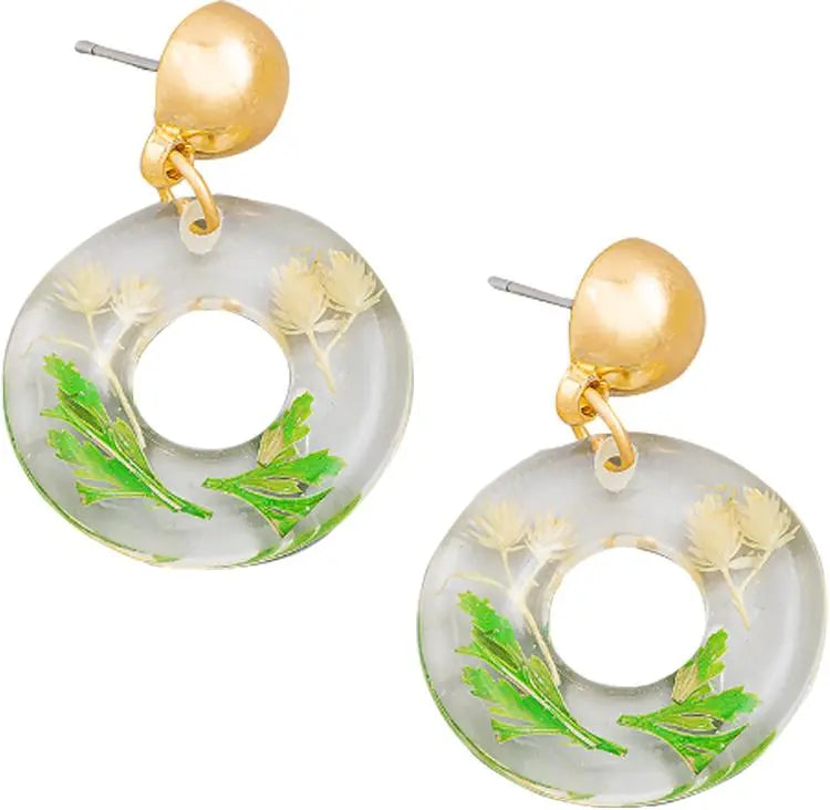 Floral Resin Earrings PinkPro Beauty Supply