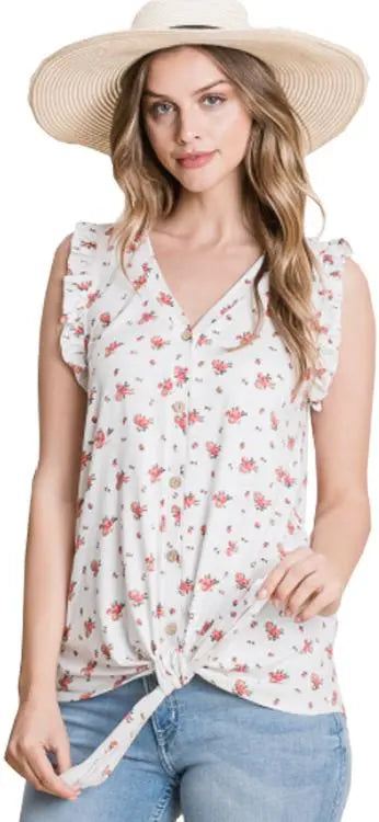 Flutter Sleeve Floral Top PinkPro Beauty Supply