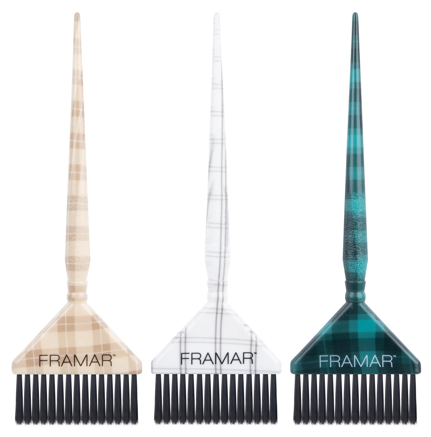 Framar Plaid Hair Day Big Daddy Brush Set 3 Pack Framar