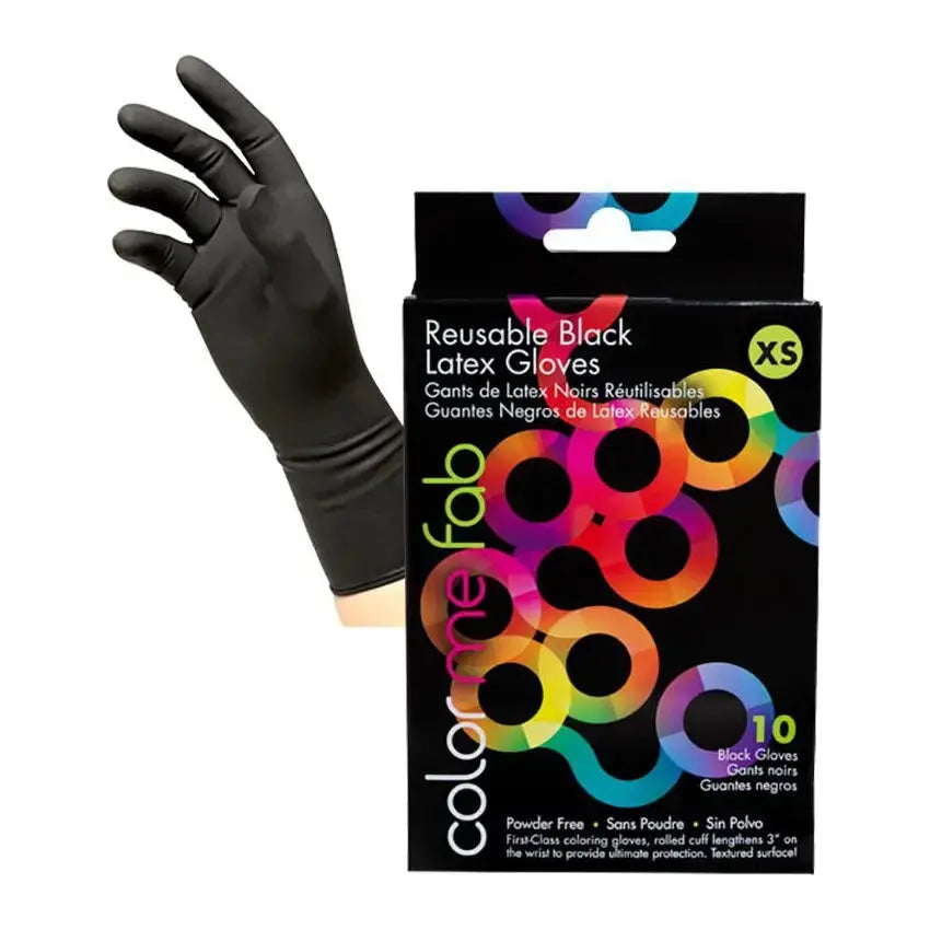 Framar Reusable Black Latex Gloves (Box of 10) Framar