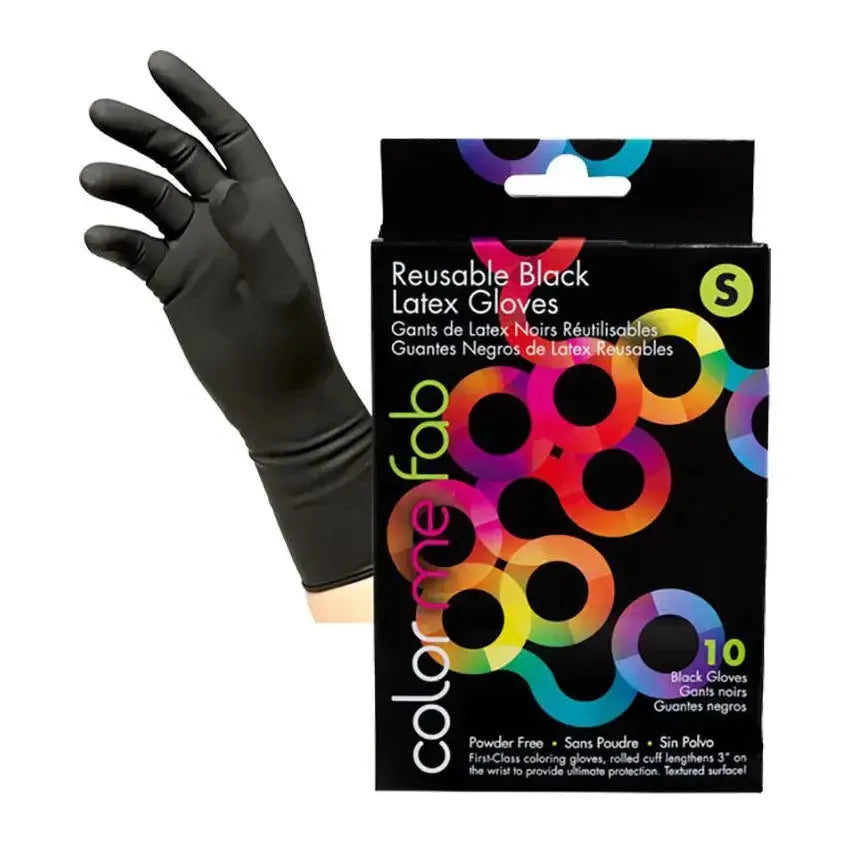Framar Reusable Black Latex Gloves (Box of 10) Small PinkPro