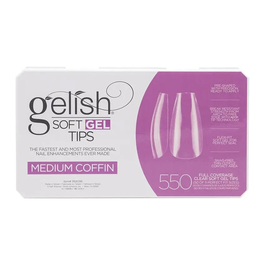 Gelish Soft Gel Tips Medium Coffin Gelish & Morgan Taylor