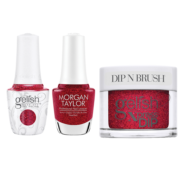 Gelish and Morgan Taylor Floral Wonderland collection for  Morgan Taylor Gold and Deep Red Floral Brooch main image 2
