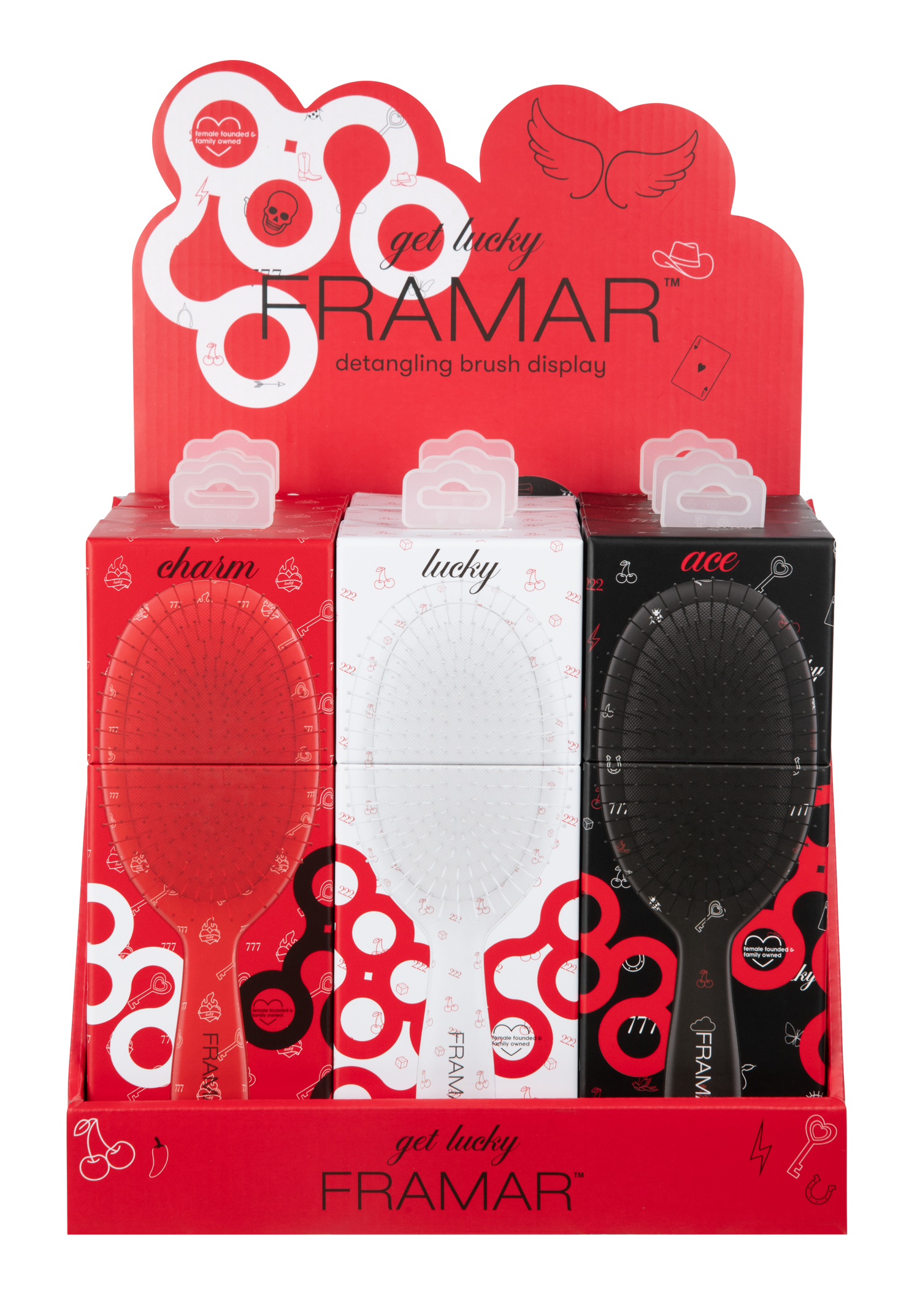 Framar Get Lucky Detangle Brush Display - 9 Piece Display