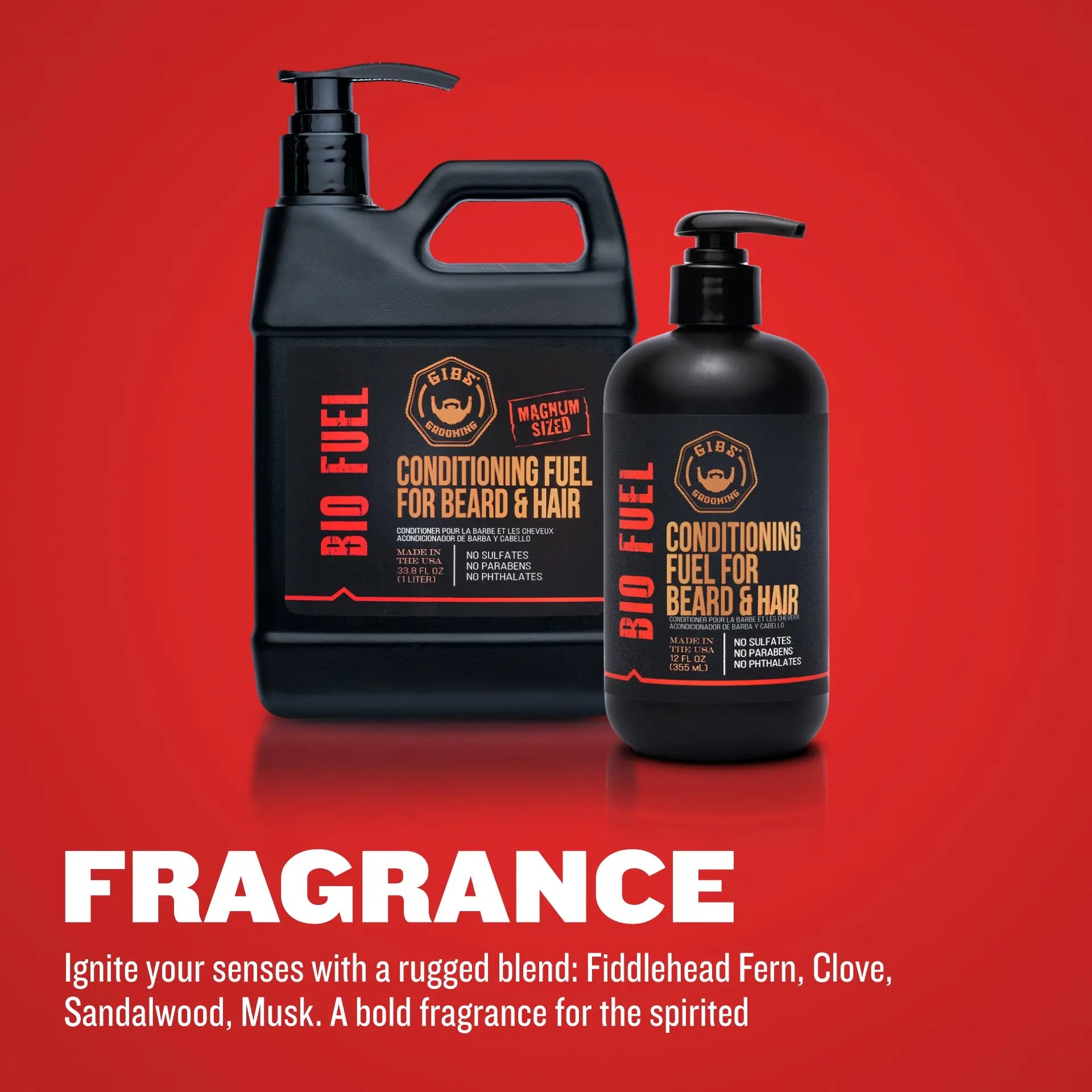 Gibs Bio Fuel Beard-Hair Conditioning Fuel - 12 oz