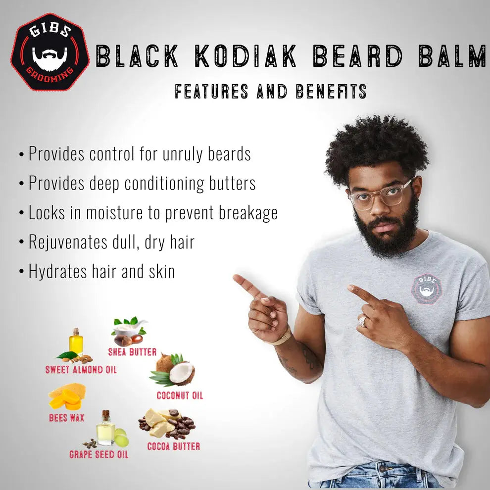 Gibs Black Kodiak Beard Balm Aid - 2 oz. Gibs Grooming