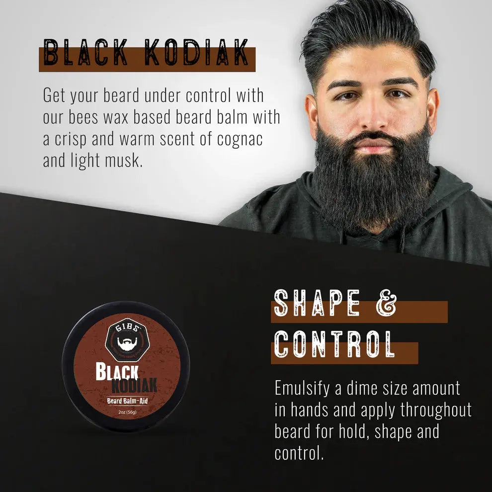 Gibs Black Kodiak Beard Balm Aid - 2 oz. Gibs Grooming