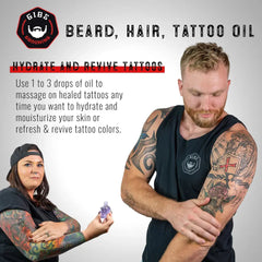 Gibs Colorado Kid Beard, Hair & Tattoo Oil in Glass Skull 1 fl oz. Gibs Grooming