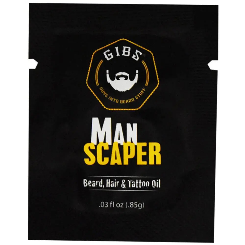 Gibs Manscaper Beard, Hair & Tattoo Oil - Sample Packette 0.3 fl oz. Gibs Grooming